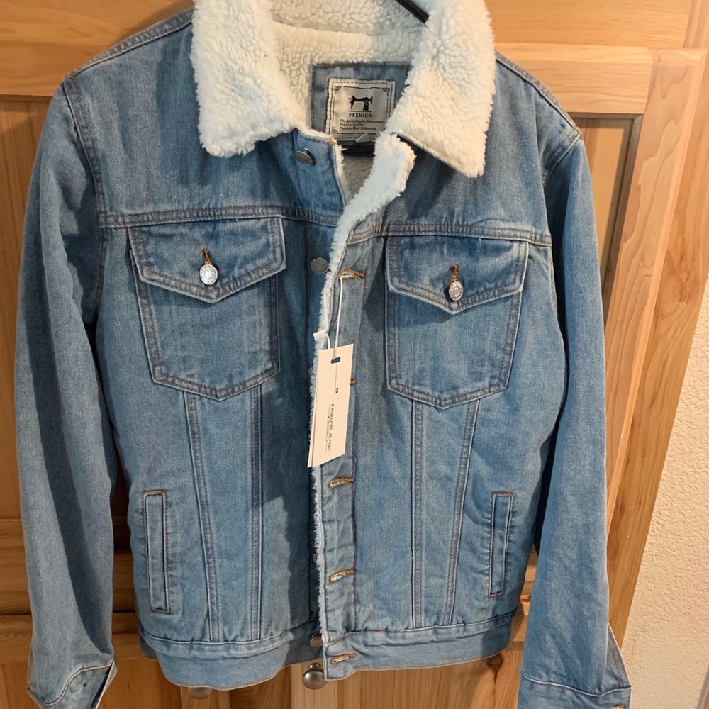 Brand new Sherpa lined denim jacket
